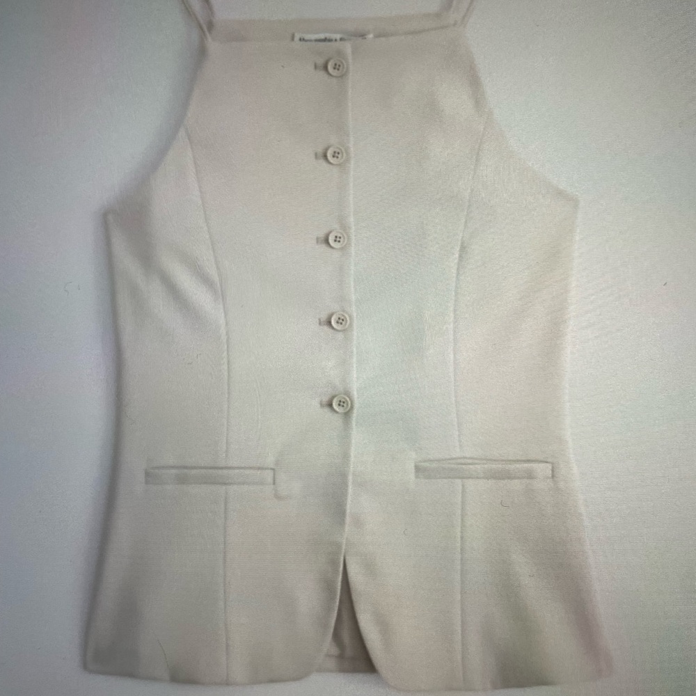 ❤️ ABERCROMBIE & FINCH HIGH NECK SUITING CREAM VEST SIZE XXS NEW